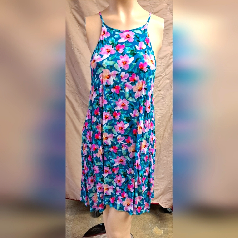 Eidon by Body Glove Summer Halter Dress, Lagoon Floral, Small